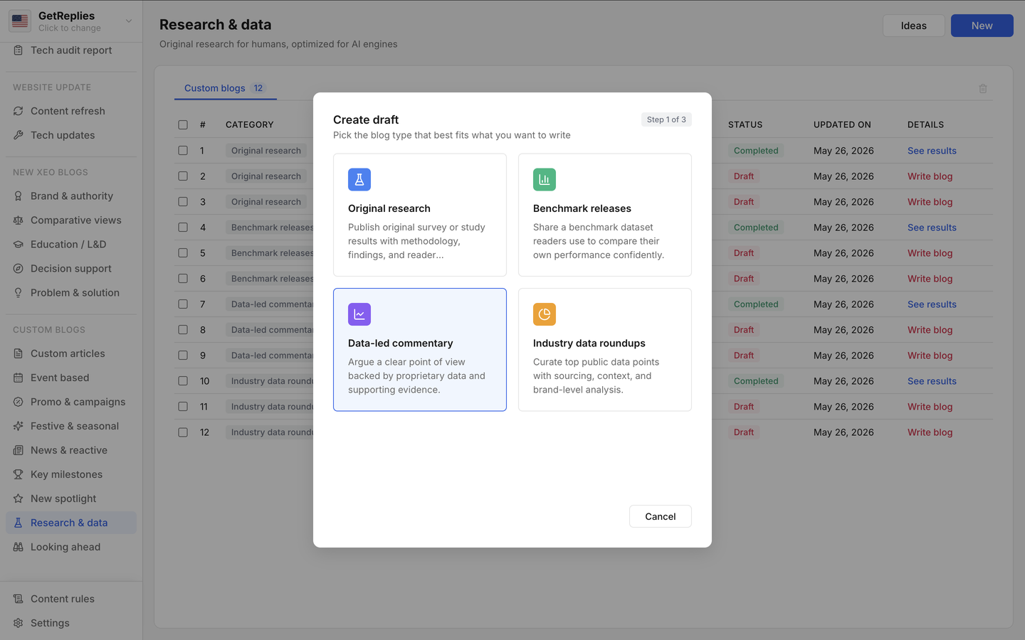 Data-led commentary product snapshot.