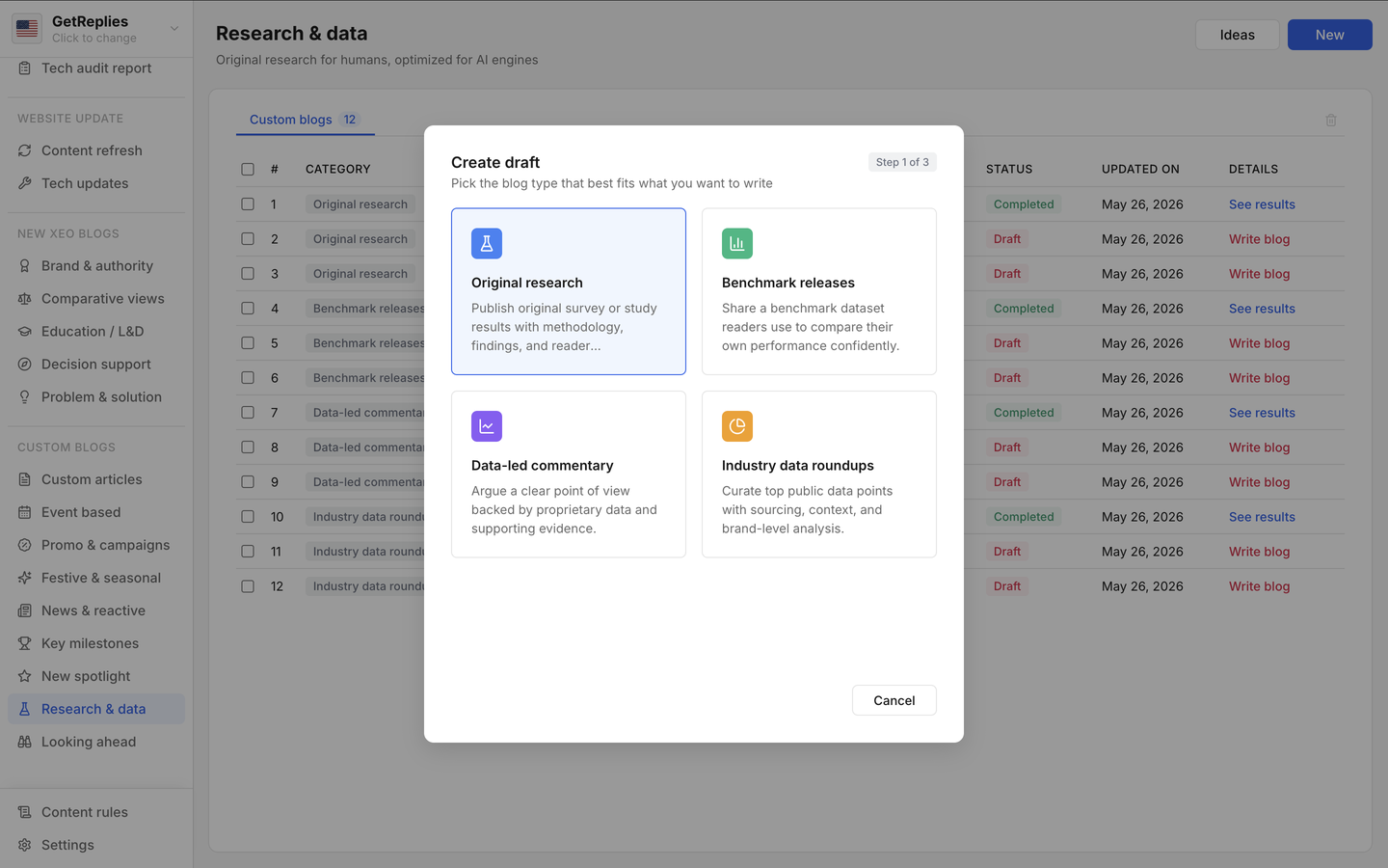 Original research product snapshot.